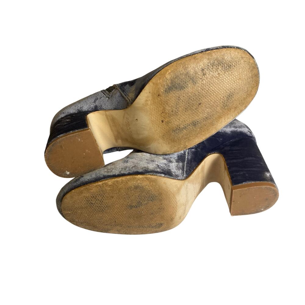 Zara Basic Collection Women's Steele Blue Velvet … - image 6